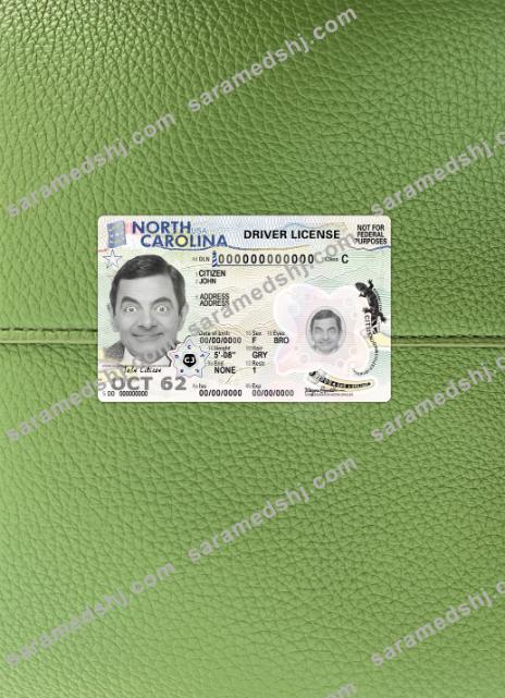 USA North Carolina driving license 2024-present photolook FRONT